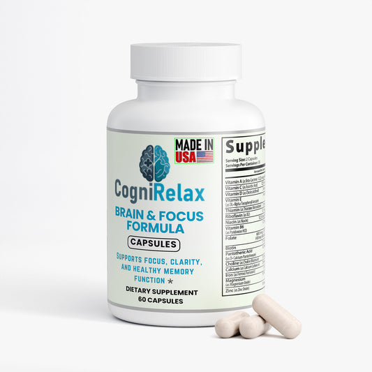 Cogni Relax Brain & Focus Formula – Nootropic Capsules for Mental Clarity, Memory Support, and Cognitive Performance