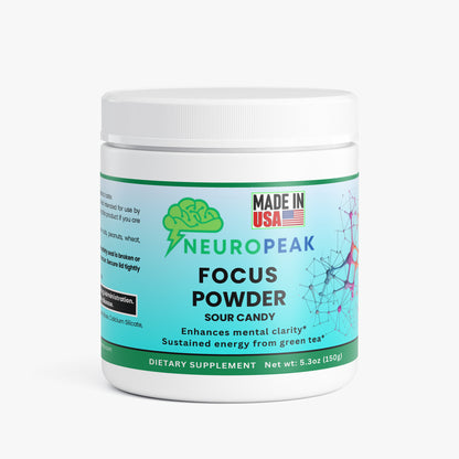 NeuroPeak Focus Powder – Sour Candy Nootropic Drink Mix for Mental Clarity, Clean Energy & Daily Focus