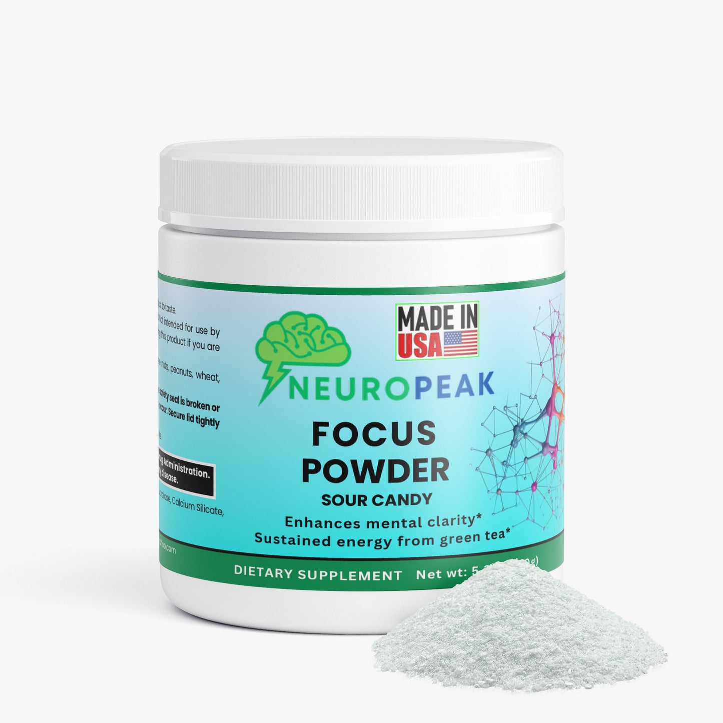 NeuroPeak Focus Powder – Sour Candy Nootropic Drink Mix for Mental Clarity, Clean Energy & Daily Focus