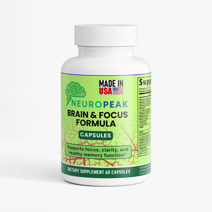 NeuroPeak Brain & Focus Formula – Nootropic Capsules for Mental Clarity, Memory Support, and Cognitive Performance