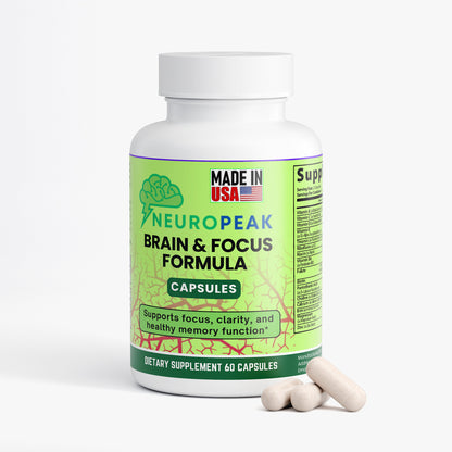 NeuroPeak Brain & Focus Formula – Nootropic Capsules for Mental Clarity, Memory Support, and Cognitive Performance