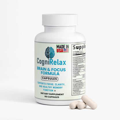Cogni Relax Brain & Focus Formula – Nootropic Capsules for Mental Clarity, Memory Support, and Cognitive Performance
