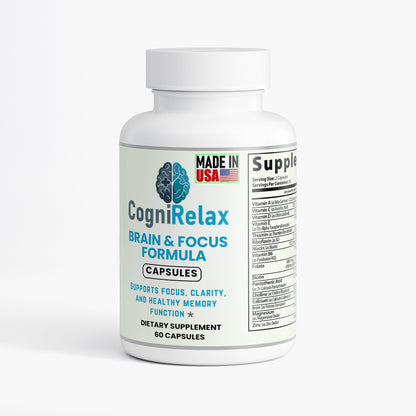 Cogni Relax Brain & Focus Formula – Nootropic Capsules for Mental Clarity, Memory Support, and Cognitive Performance