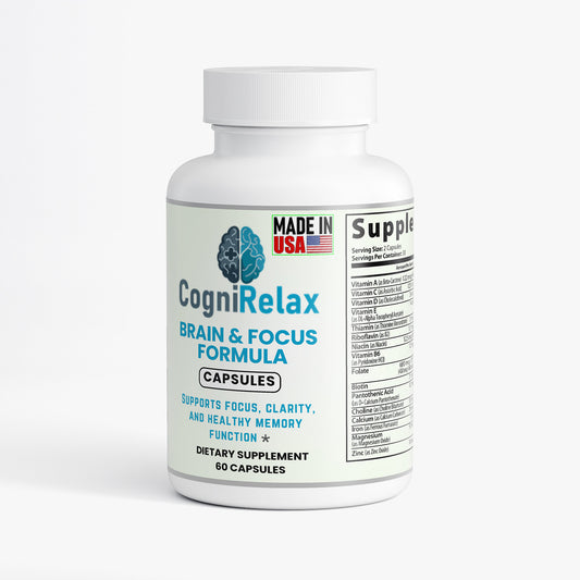 Cogni Relax Brain & Focus Formula – Nootropic Capsules for Mental Clarity, Memory Support, and Cognitive Performance