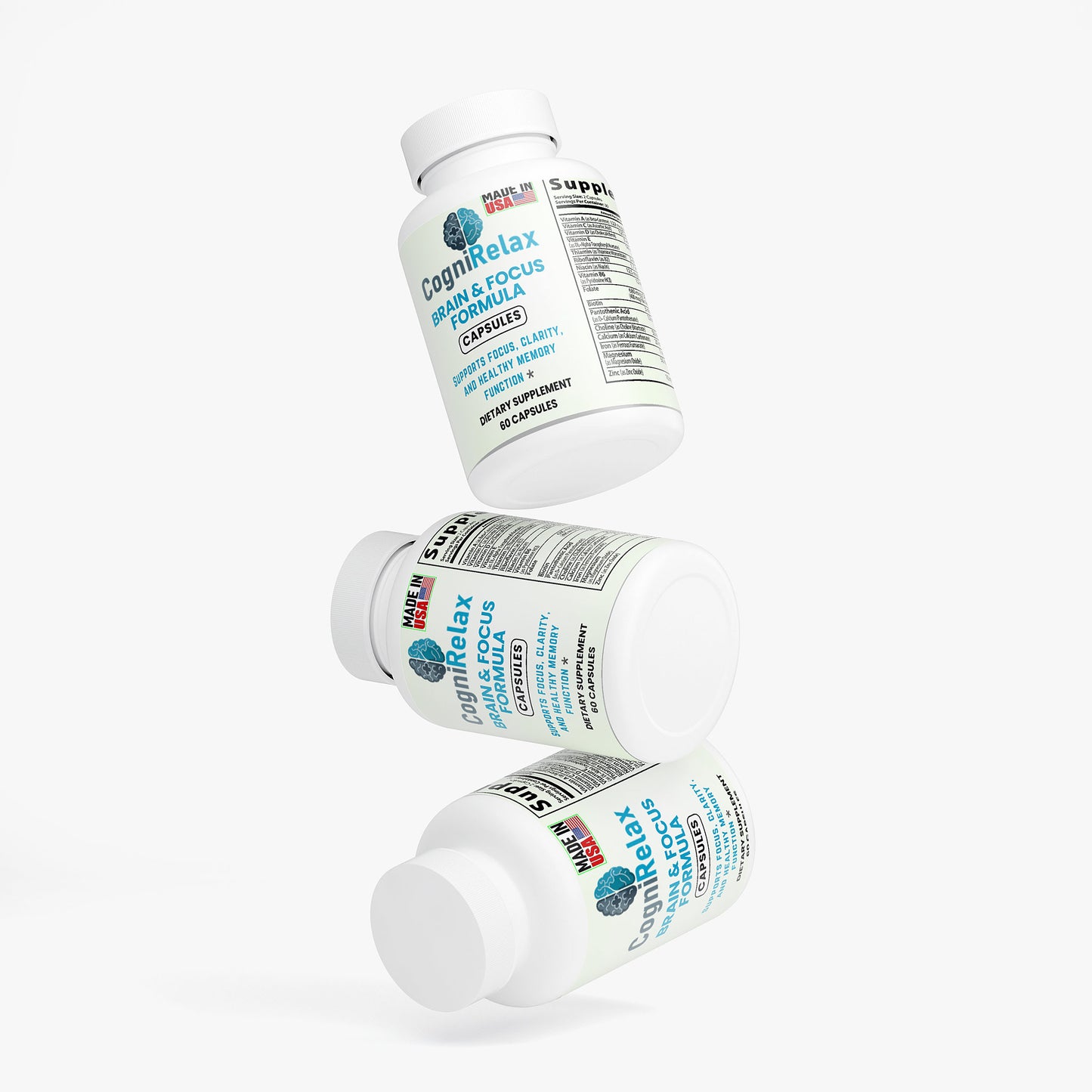 Cogni Relax Brain & Focus Formula – Nootropic Capsules for Mental Clarity, Memory Support, and Cognitive Performance