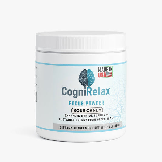 Cogni Relax Focus Powder – Sour Candy Nootropic Drink Mix for Mental Clarity, Clean Energy & Daily Focus